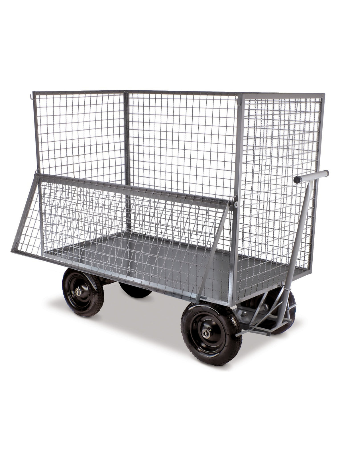 Carro Plataforma Até 800 Kg | Metálico | 150 x 80 cm | Estrutura Telada | Porta Basculante
