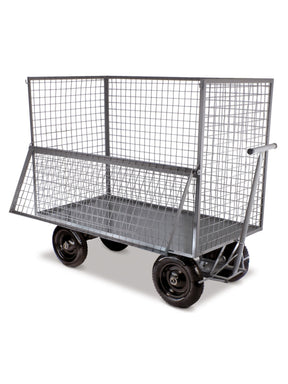 Carro Plataforma Até 800 Kg | Metálico | 150 x 80 cm | Estrutura Telada | Porta Basculante