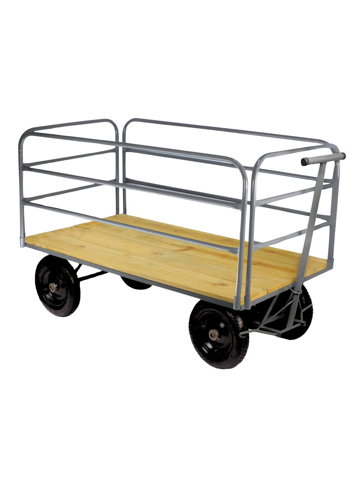 Carro Plataforma Até 600 Kg | Em Madeira | 150 x 80 cm | Com 4 Abas Removíveis