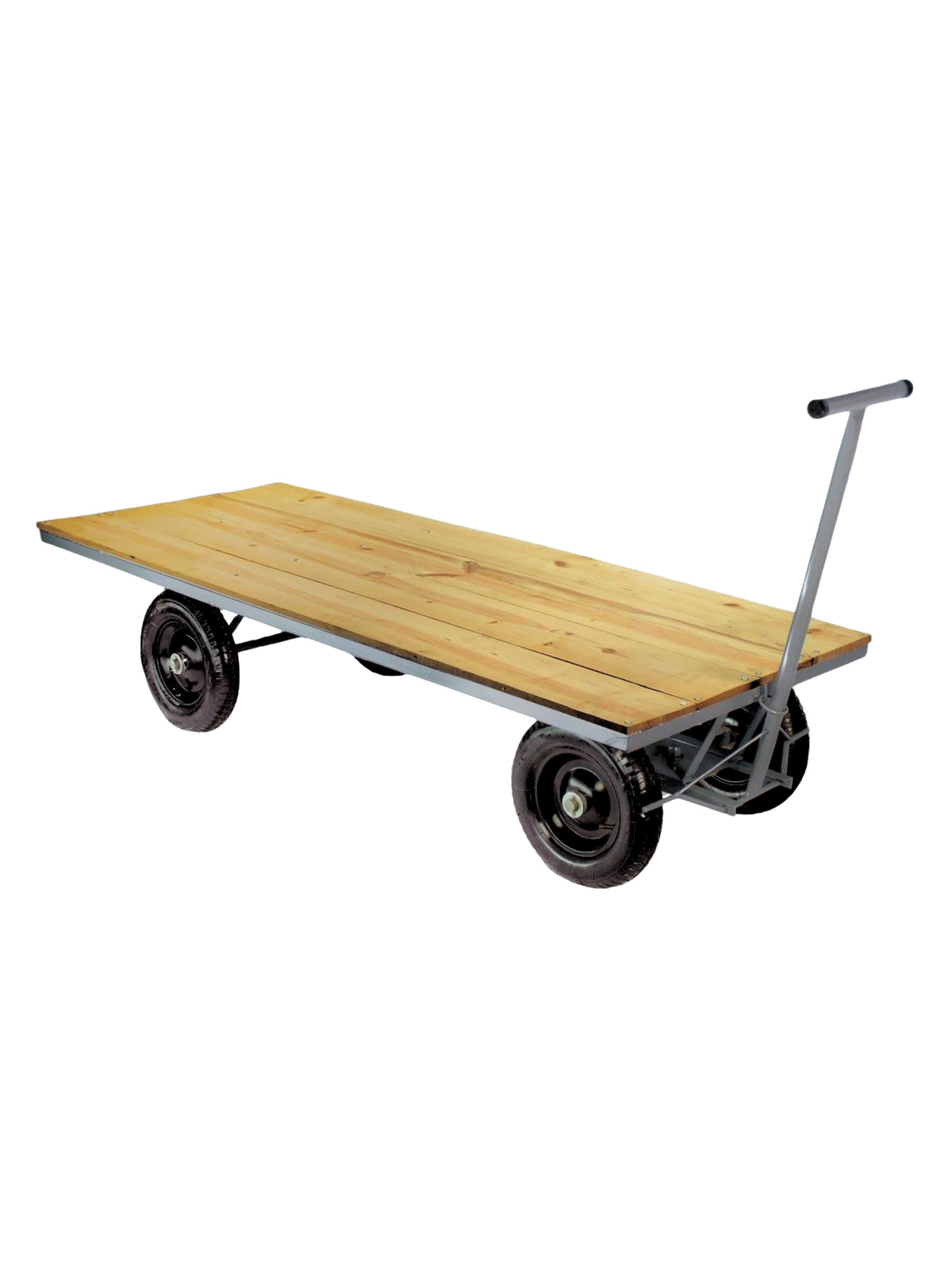 Carro Plataforma Longo Até 800 Kg | Em Madeira | 200 x 80 cm | Sistema de Freio 5° Roda
